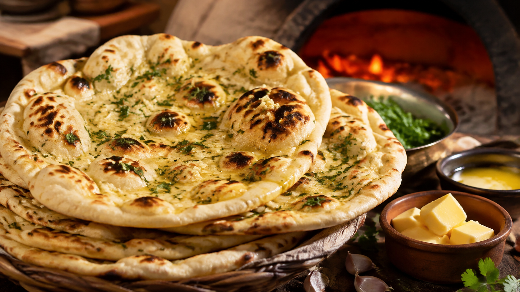 Restaurant style amritsari kulcha with stuffing and onions