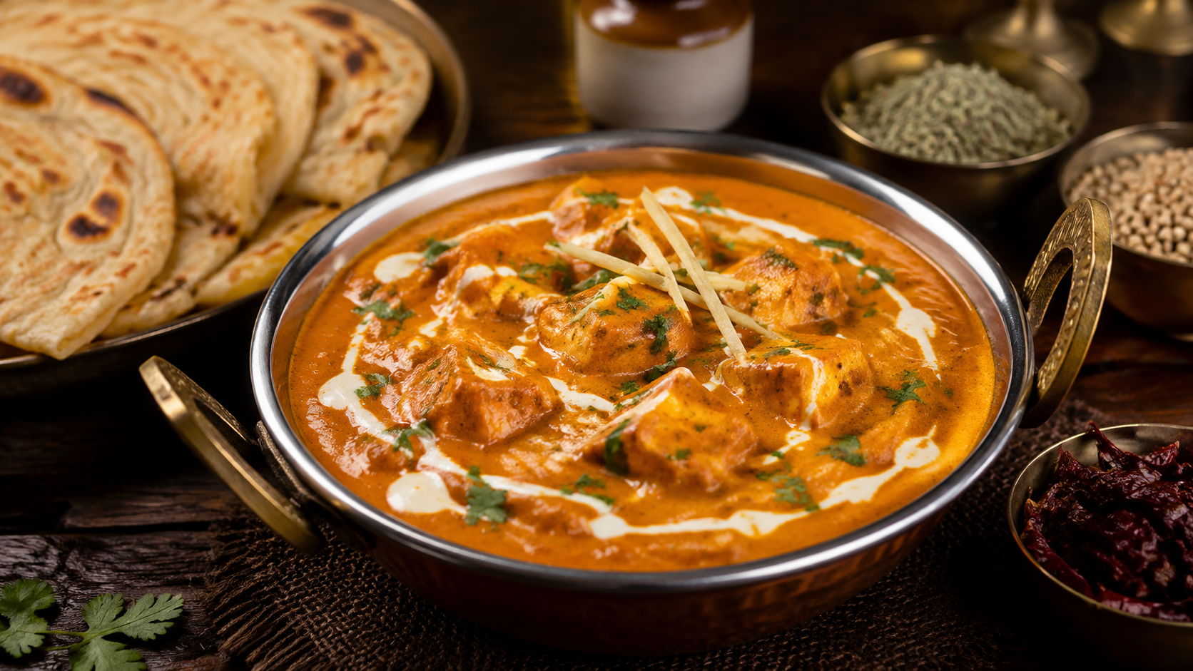 Restaurant style matar paneer with green peas and paneer cubes
